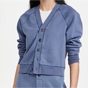 Alex Mill Davie Fleece Cardigan size xl. Blue gray color